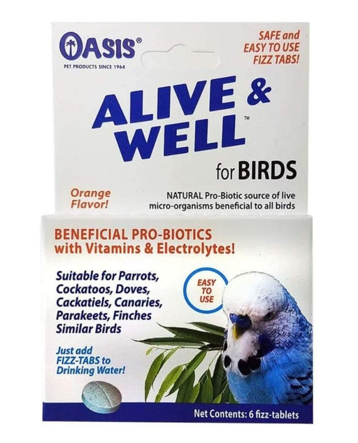 1 count Oasis Alive and Well, Stress Preventative and Pro-Biotic Tablets for Birds