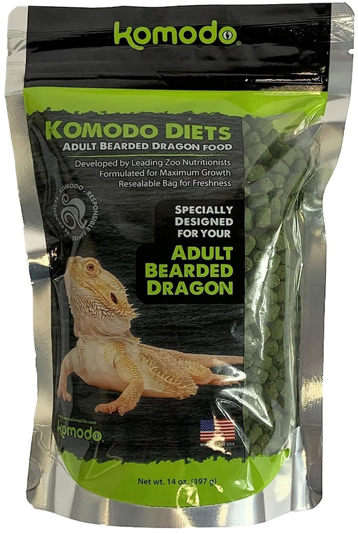 14 oz Komodo Diets Adult Bearded Dragon Pellet Food