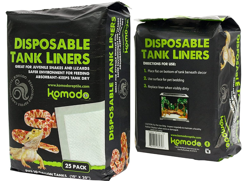 25 count Komodo Repti-Pads Disposable Tank Liners 10 x 20 Inch