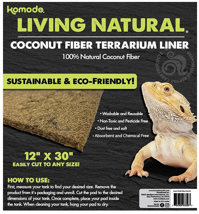 8 count Komodo Living Natural Coconut Fiber Terrarium Liner 12 x 30 Inch