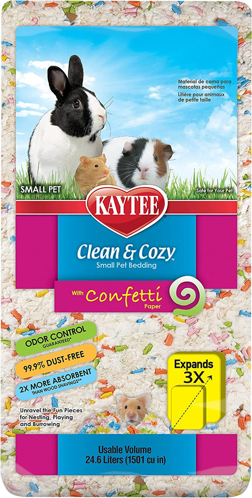 24.6 liter Kaytee Clean and Cozy with Confetti Paper Small Pet Bedding with Odor Control