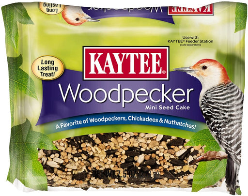 7.5 oz Kaytee Woodpecker Mini Honey Seed Cake For Energy Support
