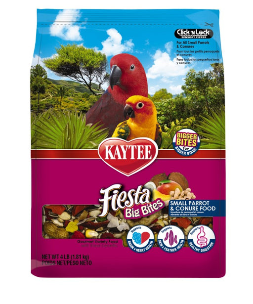 4 lb Kaytee Fiesta Gourmet Big Bites Diet Small Parrot and Conure