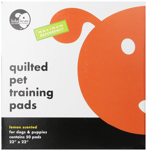 50 count Lola Bean Quilted Pet Training Pads Lemon Scent Large