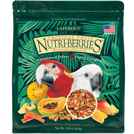 3 lb Lafeber Tropical Fruit Nutri-Berries Macaw and Cockatoo Food