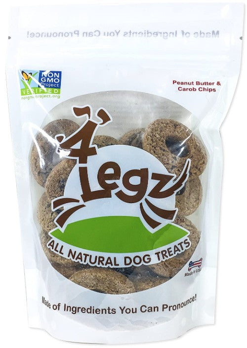 42 oz (6 x 7 oz) 4Legz Ode 2 Odie Peanut Butter and Carob Chips for Dogs