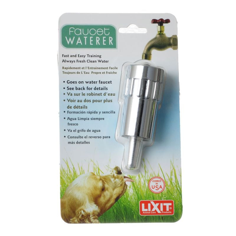 1 count Lixit Faucet Waterer Goes On Water Faucet for Fresh Clean Water for Dogs