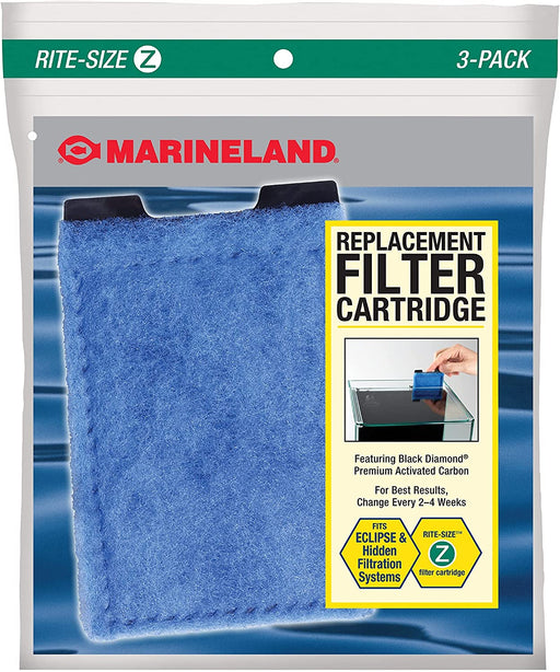 3 count Marineland Rite-Size Z Cartridge (Eclipse Explorer, System 2 and 3, Corner 5, Hex 5 and 7)