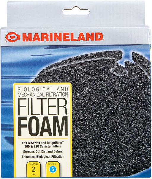 2 count Marineland Rite Size S Filter Foam for Magniflow and C-Series Filters