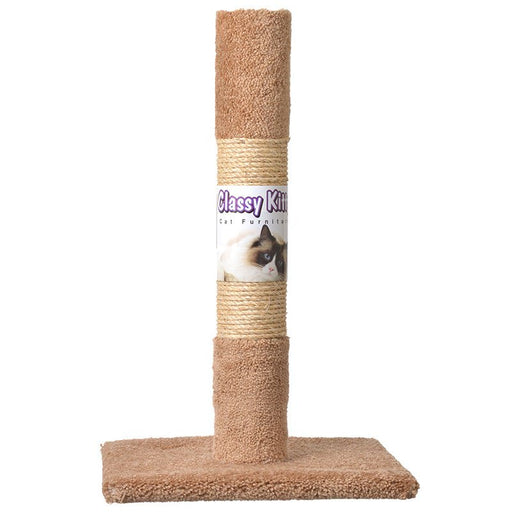 26" tall North American Classy Kitty Decorator Cat Scratching Post Carpet and Sisal Assorted Colors