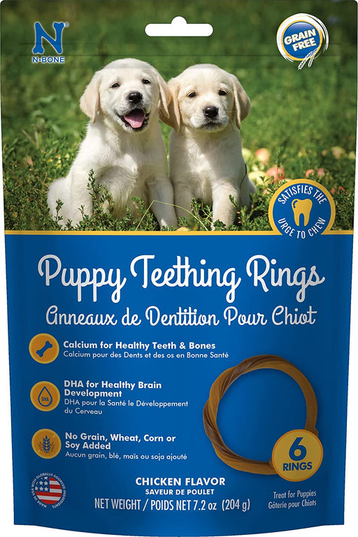 6 count N-Bone Grain Free Puppy Teething Rings Chicken Flavor