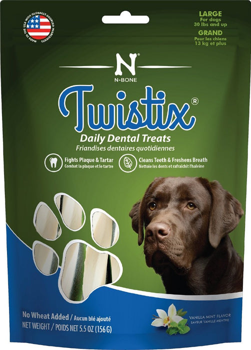5.5 oz Twistix Vanilla Mint Flavor Dog Treats Large