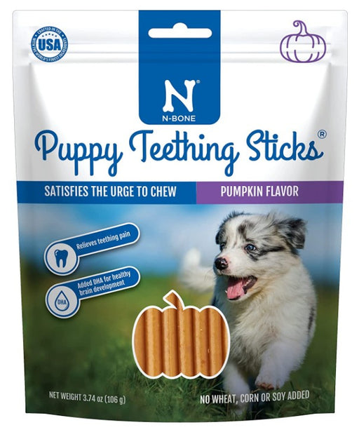 3.74 oz N-Bone Puppy Teething Sticks Pumpkin Flavor