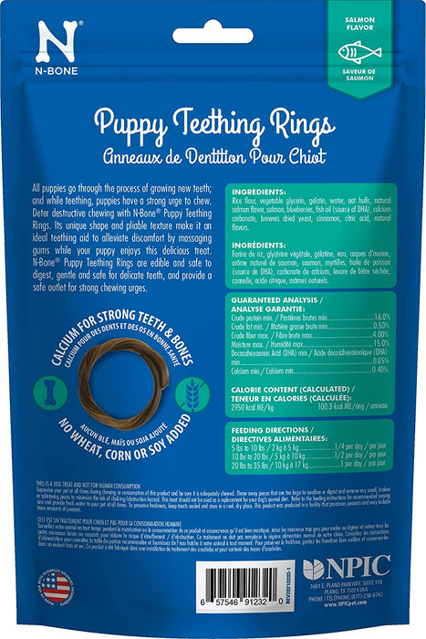6 count N-Bone Puppy Teething Rings Salmon Flavor