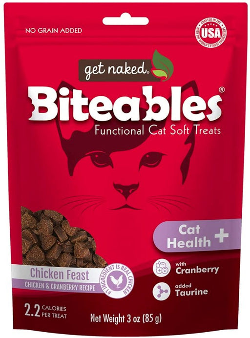 3 oz Get Naked Cat Health Biteables Soft Cat Treats Chicken Feast Flavor