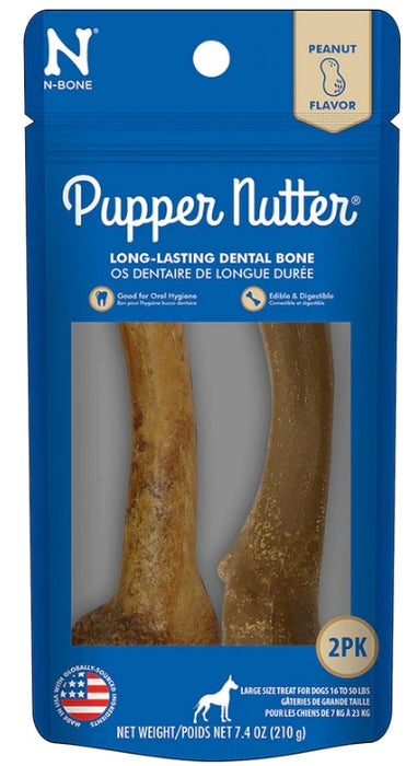 2 count N-Bone Pupper Nutter Chew Peanut Butter Large
