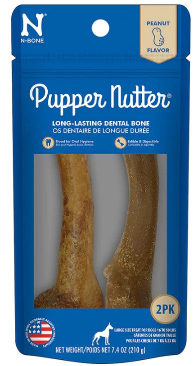 14 count (7 x 2 ct) N-Bone Pupper Nutter Chew Peanut Butter Large