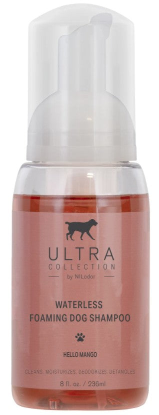 8 oz Nilodor Ultra Collection Waterless Foaming Shampoo for Dogs Mango Scent