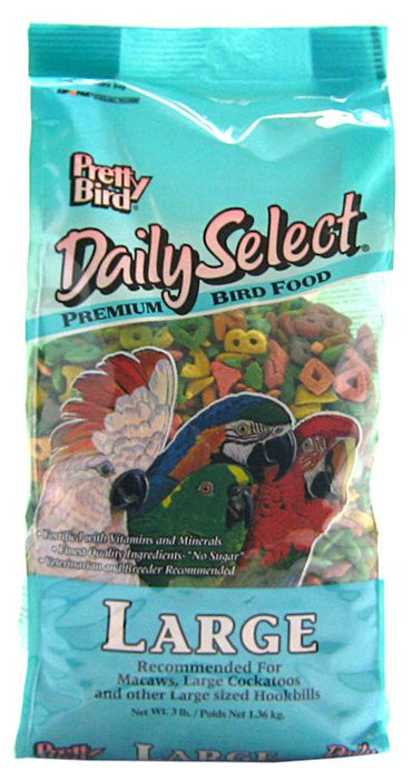 Large - 3 lb Pretty Pets Pretty Bird Daily Select Premium Bird Food