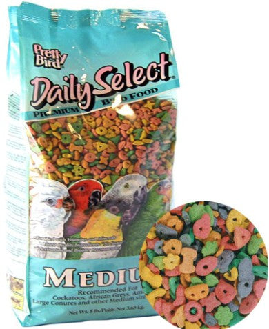 Medium - 8 lb Pretty Pets Pretty Bird Daily Select Premium Bird Food