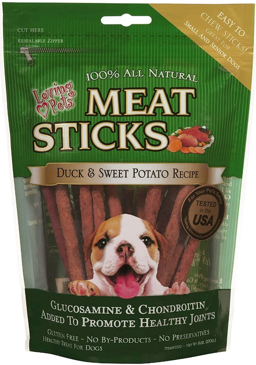 108 oz (18 x 6 oz) Loving Pets Meat Sticks Duck and Sweet Potato