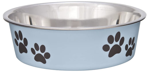 1 count Loving Pets Light Blue Stainless Steel Dish With Rubber Base