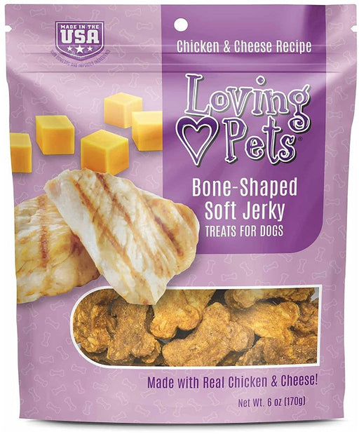6 oz Loving Pets Bone-Shaped Soft Jerky Treats Cheese
