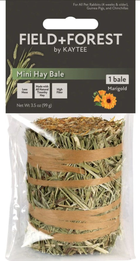 1 count Kaytee Field and Forest Mini Hay Bale Marigold