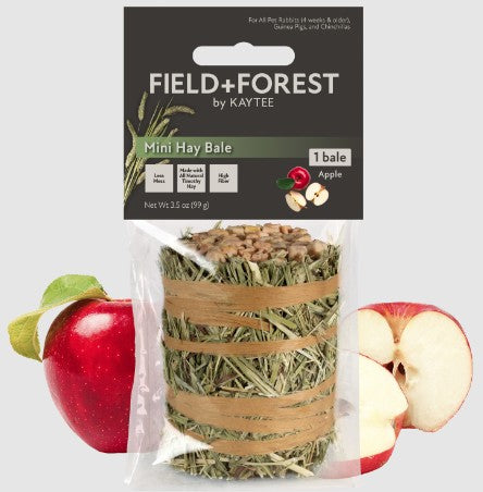 1 count Kaytee Field and Forest Mini Hay Bale Apple
