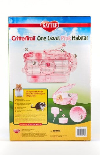 1 count Kaytee CritterTrail One Level Pink Habitat