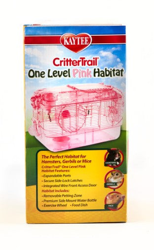 1 count Kaytee CritterTrail One Level Pink Habitat