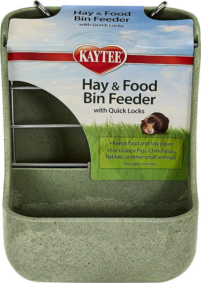 1 count Kaytee Hay and Food Bin with Quick Locks Small Animal Feeder