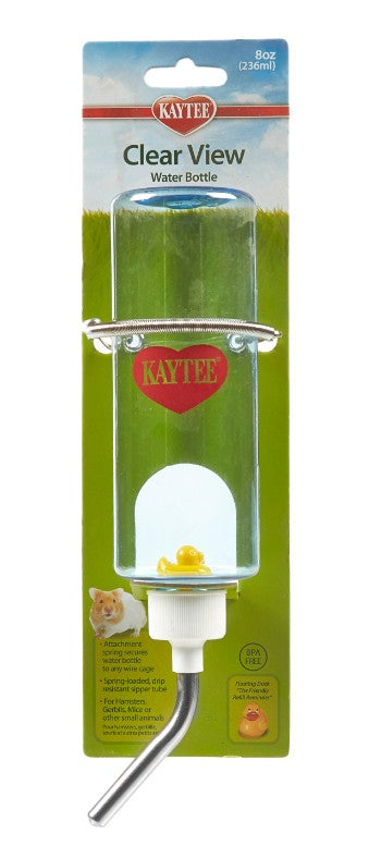 8 oz - 1 count Kaytee Clear View Water Bottle for Small Pets