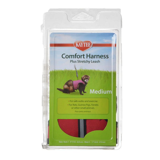 Medium - 1 count Kaytee Comfort Harness Plus Stretchy Leash Assorted Colors