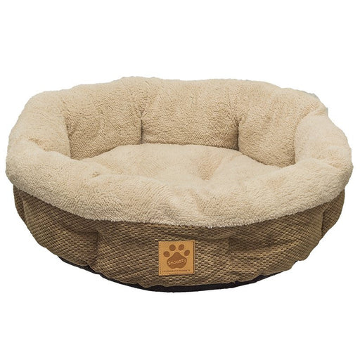 1 count Precision Pet SnooZZy Natural Surroundings Shearling Round Pet Bed Coffee