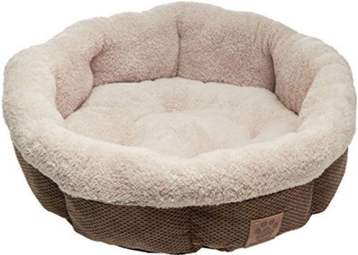1 count Precision Pet SnooZZy Natural Surroundings Shearling Round Pet Bed Coffee