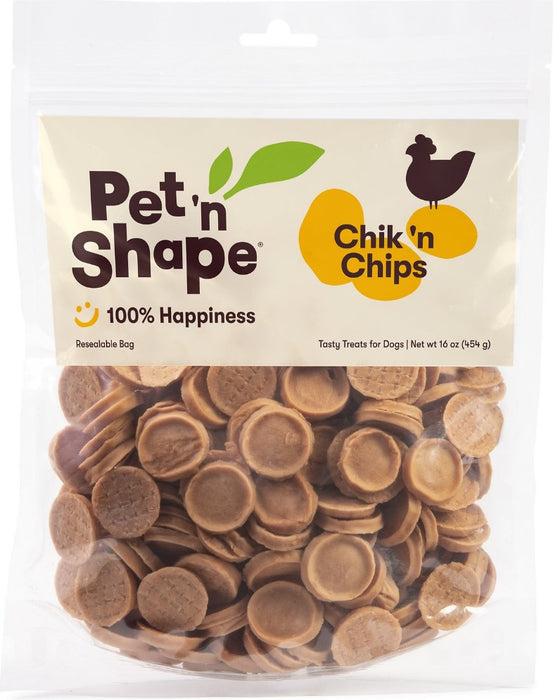 64 oz (4 x 16 oz) Pet n Shape Chik n Chips Natural Chicken Dog Treats