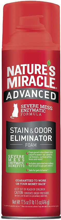17.5 oz Natures Miracle Just for Cats Advanced Enzymatic Stain and Odor Eliminator Foam
