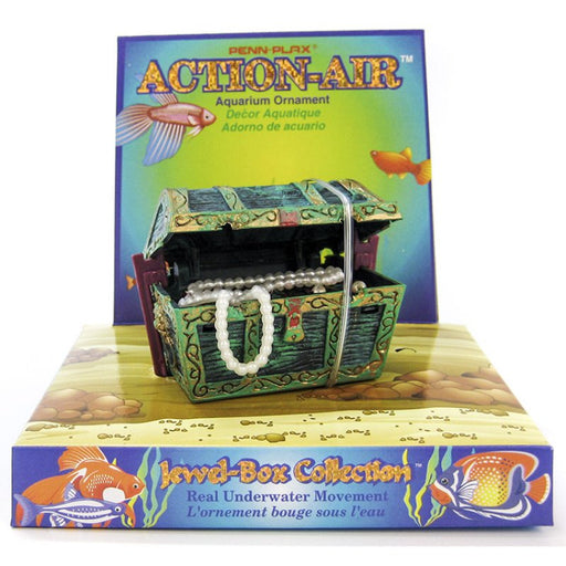 1 count Penn Plax Action-Air Mini Treasure Chest Aerating Aquarium Ornament