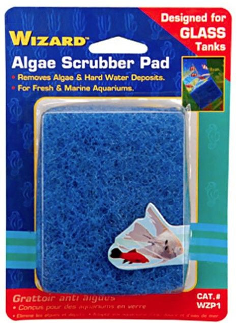 1 count Penn Plax Wizard Algae Scrubber Pad for Glass Aquariums