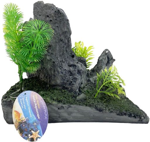 1 count Penn Plax Deco-Replicas Instant Aquascape Grey Rock Ornament