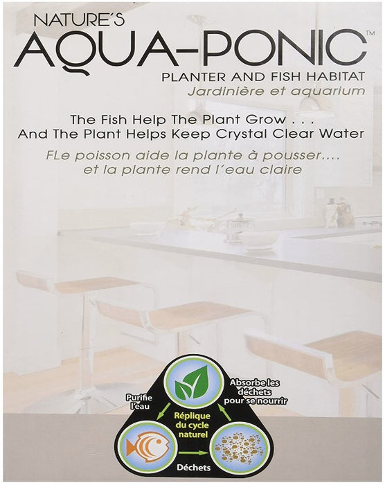 1 count Penn Plax Natures Aqua-Ponic Planter and Fish Habitat