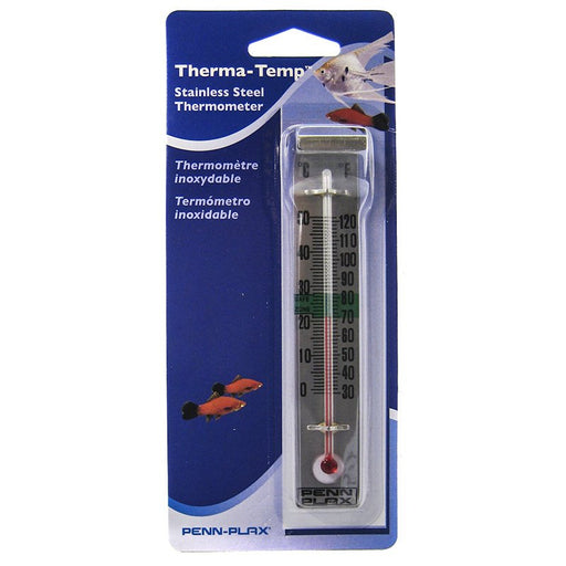 1 count Penn Plax Therma-Temp Stainless Steel Thermometer