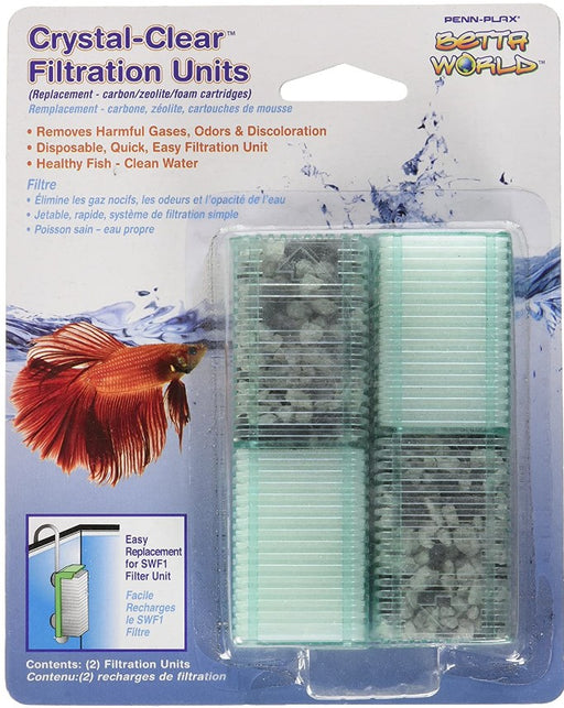 2 count Penn Plax Smallword Replacement Filtration Units