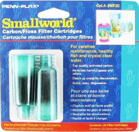 2 count Penn Plax Small World Replacement Cartridge for the Fishbowl Filter