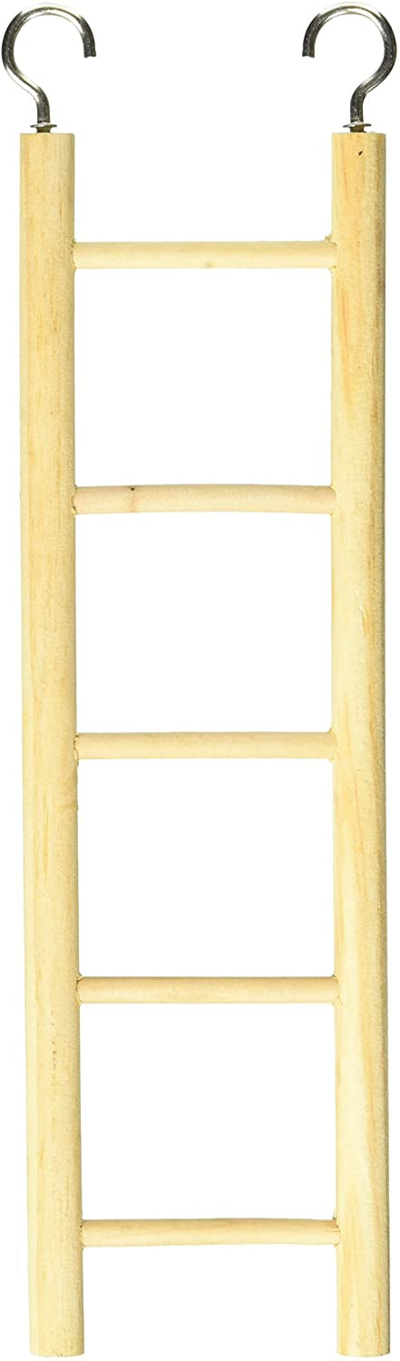 5 step - 4 count Penn Plax Natural Wooden Ladder for Birds