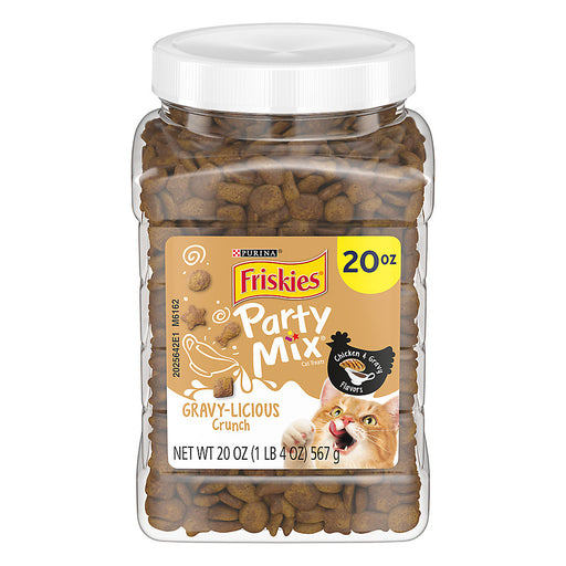 20 oz Friskies Party Mix Crunch Treats Gravy-Licious