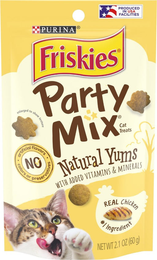 2.1 oz Friskies Party Mix Cat Treats Natural Yums with Real Chicken