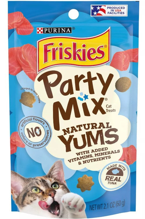 2.1 oz Friskies Party Mix Natural Yums Cat Treats Made with Real Tuna