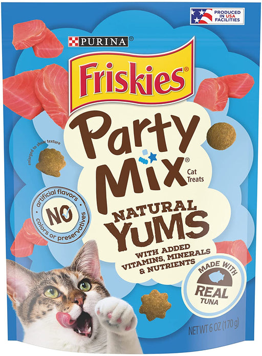 6 oz Friskies Party Mix Natural Yums Cat Treats Made with Real Tuna